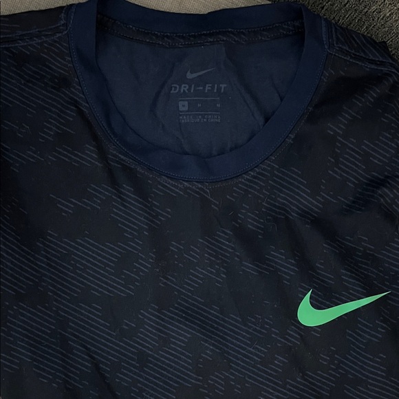 Nike Other - Nike Men’s Navy Short-Sleeve Dri-FIT Tee with Green Swoosh
